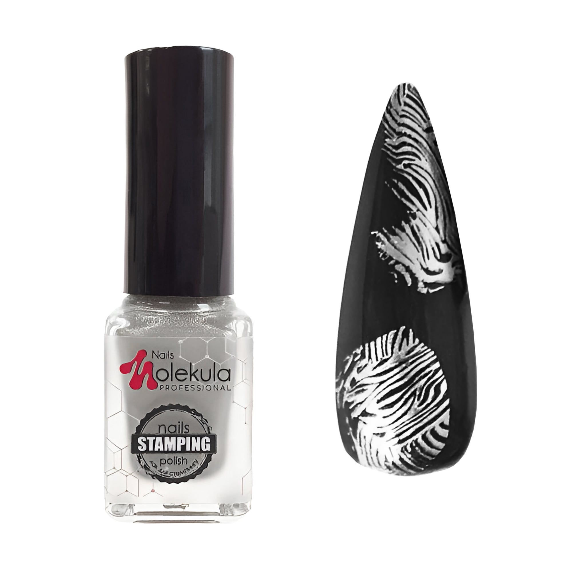 Лак для стемпінгу Nails Molekula Professional Nails Stamping Polish 04 Срібло, 6 мл
