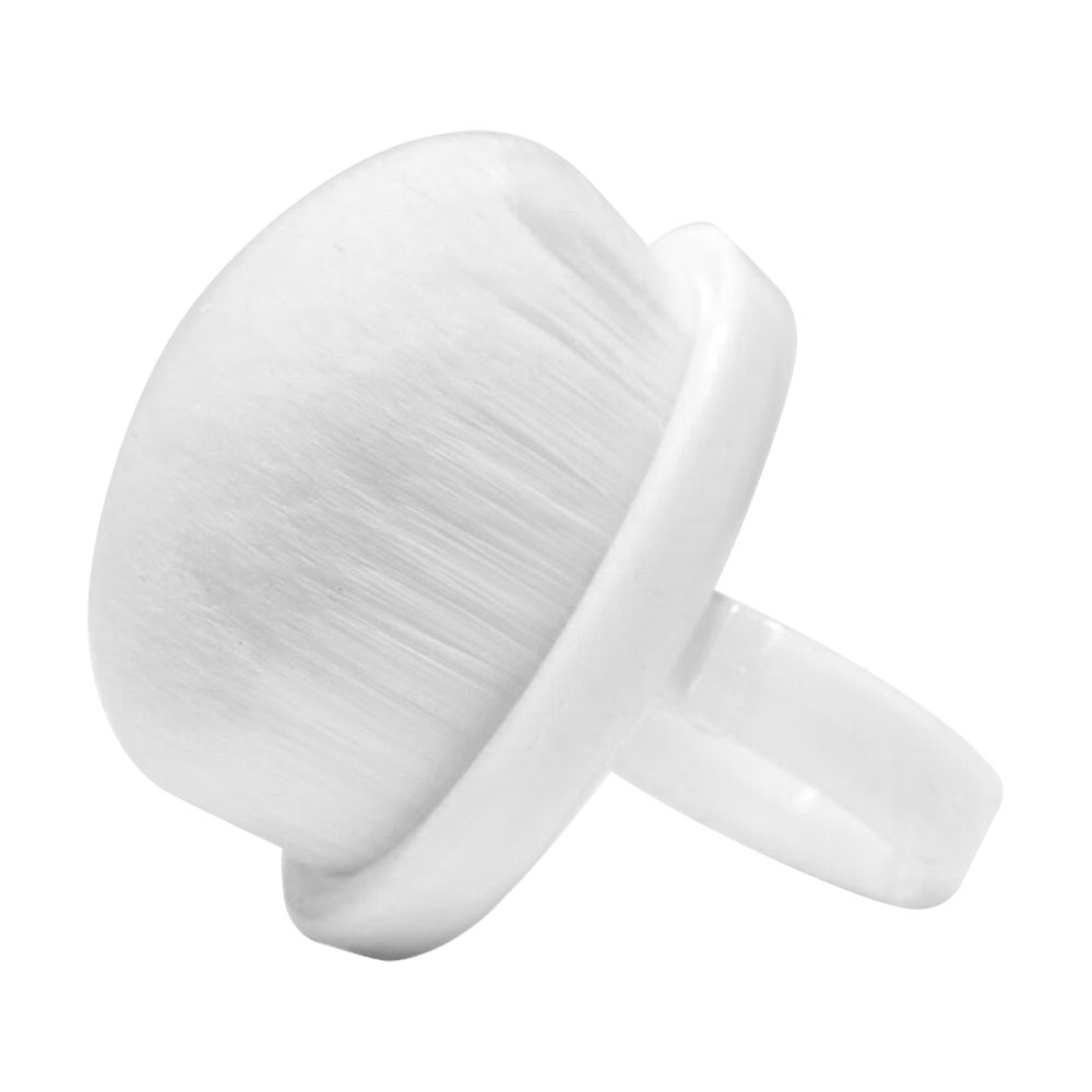 Щітка для нігтів Nails Molekula Professional Овальна у вигляді кільця на палець, біла, 1 шт